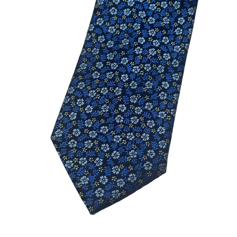 NWT $80 Ted Baker Silk Blue Floral Neck Tie Made in Italy